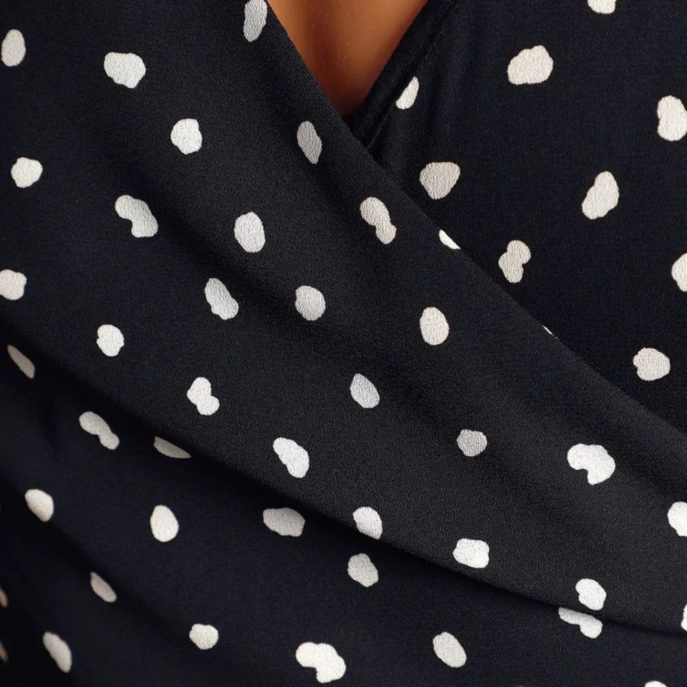 NWOT Lulus Aislinn Black Polka Dot Sleeveless Jumpsuit Small - Picture 5 of 13